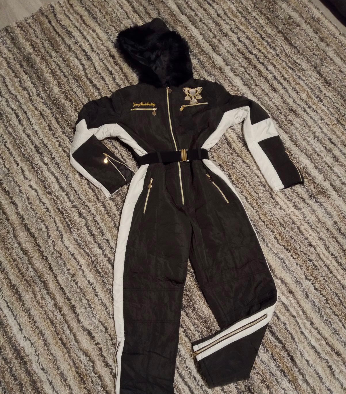 Uppity Houndstooth Ski Suit female