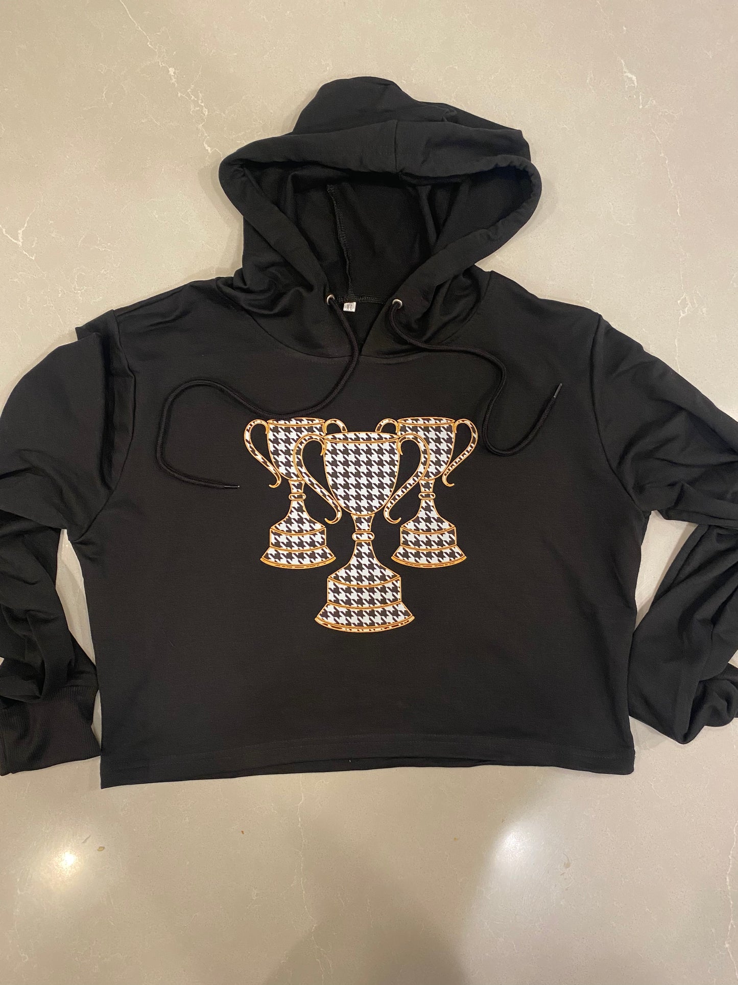 Uppity Houndstooth Hoodie Short Set Female