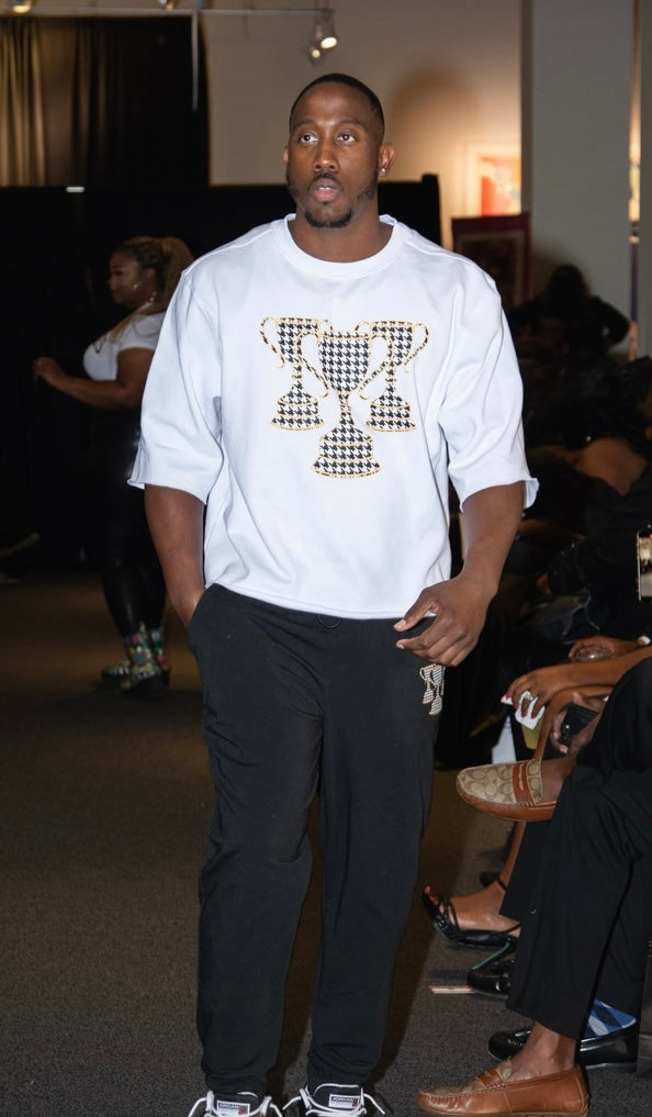 Uppity Houndstooth Cropped Crew Unisex