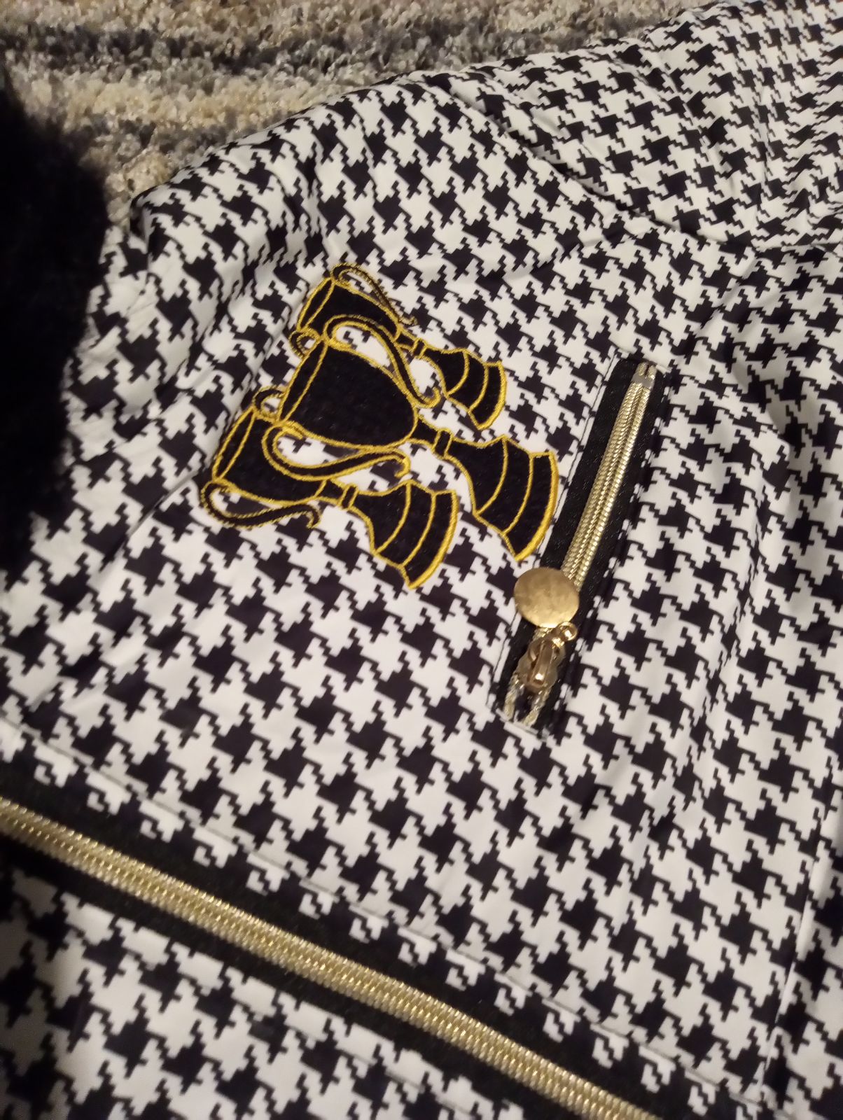 Uppity Houndstooth Ski Suit female