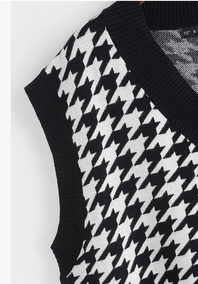 Uppity Houndstooth Sweater Vest